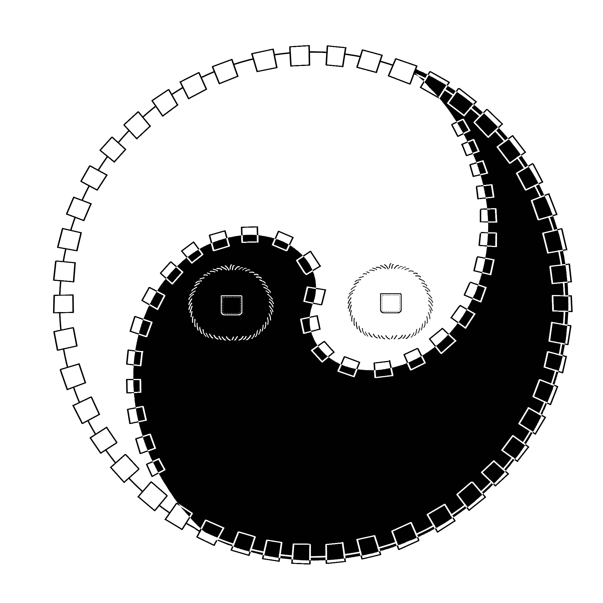 Blockchain Taiji Furry Round Coin