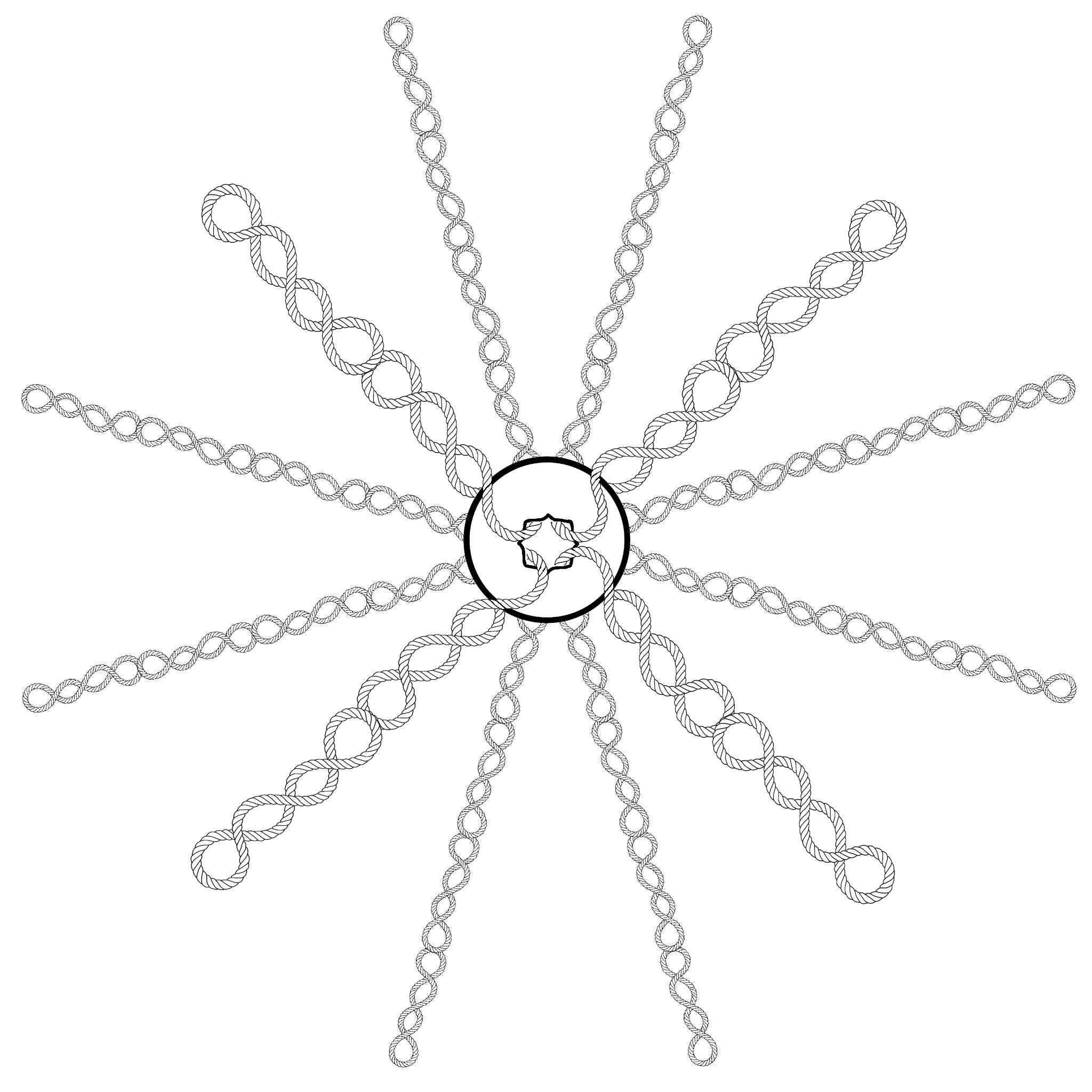 star coin pulse floral perforation coin figure eight cord ray