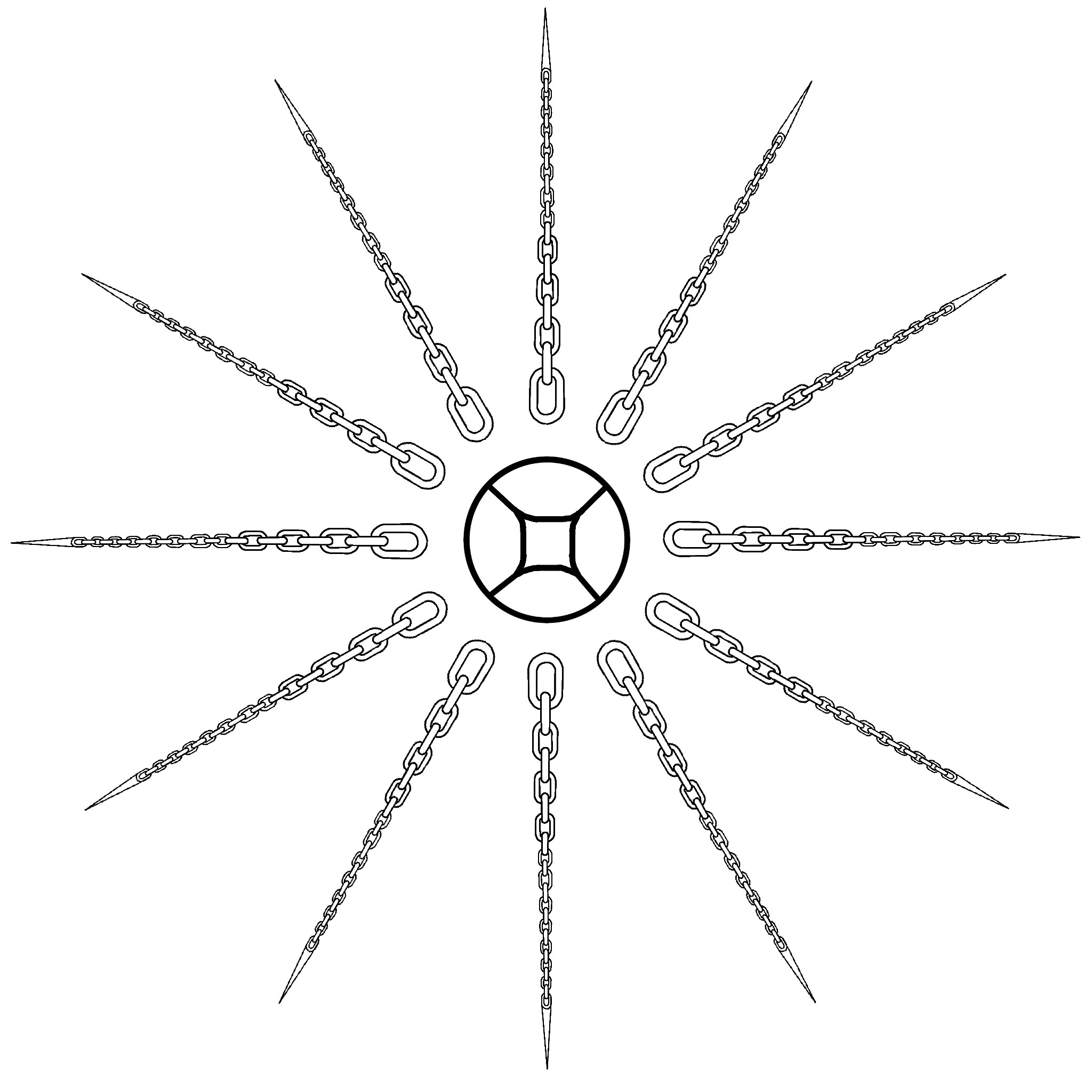 star coin pulse four radiating hole coin progressive chain ray